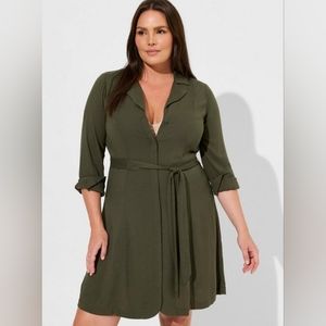 Torrid Mini Rayon Slub Wrap Front Dress
